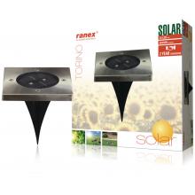 Ranex RA-5000406 LED Solar Grondspot RVS